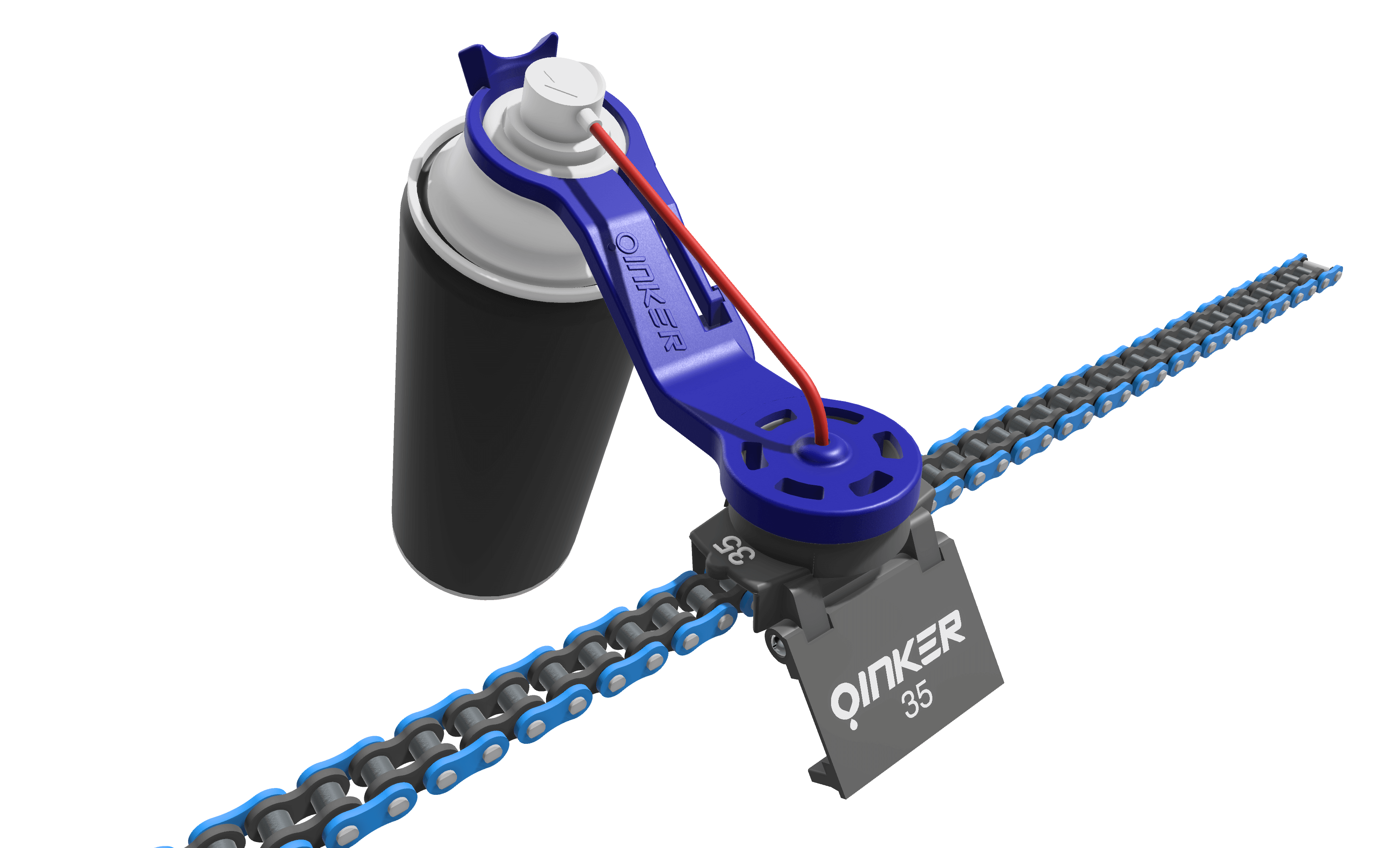 Oinker chain oiler attachment mechanism detail